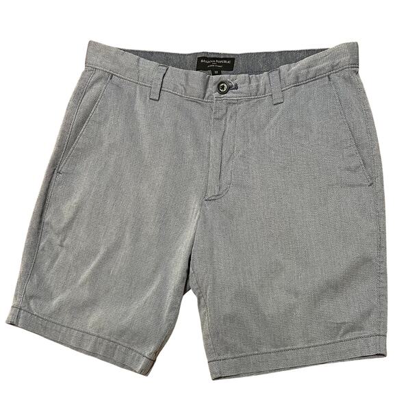 Banana Republic Aiden Shorts Blue Dobby Size 32 9” Inseam Classic Fit Preppy EUC - Picture 1 of 8